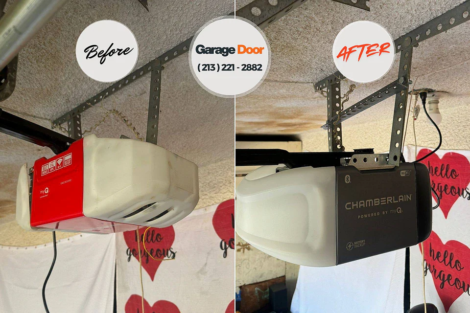 Before and after: garage door repair West Peoria, IL
